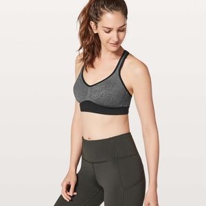 Lululemon Speed Bra in Heathered Black size 6